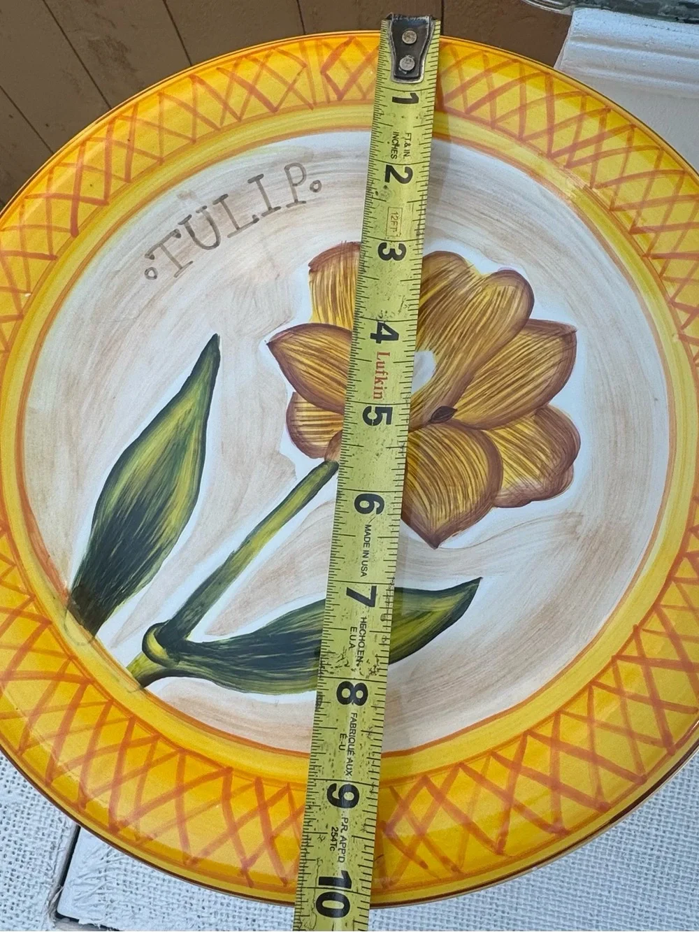 Hand-Painted Yellow Floral Ceramic Pedestal Bowl Raised Cake Plate cake display